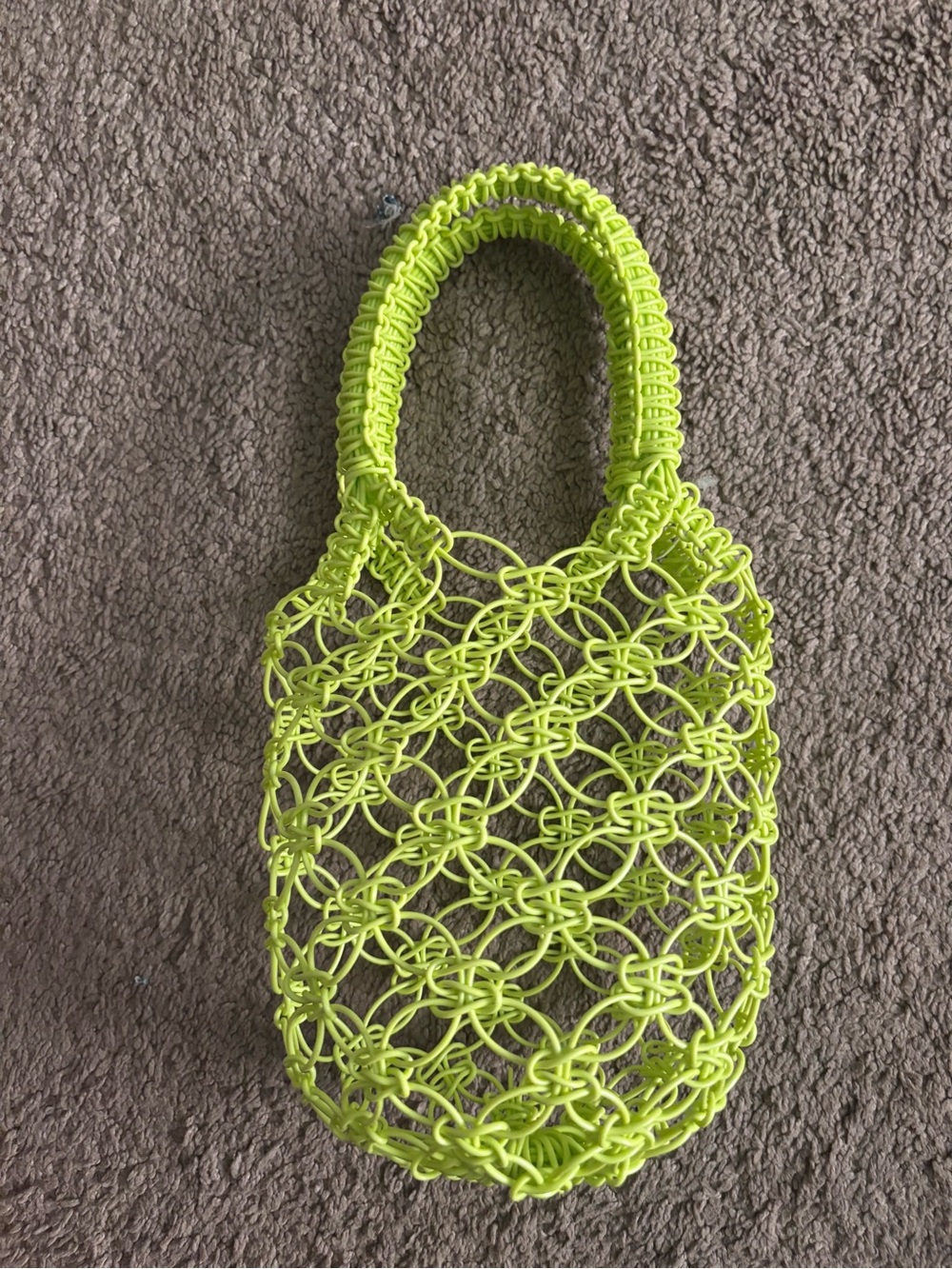 Neon Yellow Handwoven Tote Bag - Women's Summer Accessory